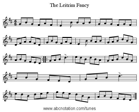 The Leitrim Fancy - staff notation
