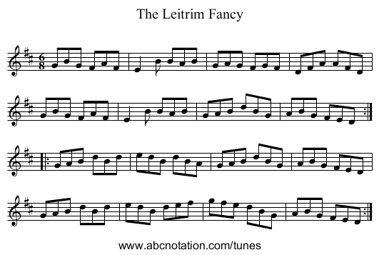 The Leitrim Fancy - staff notation
