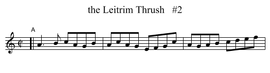 the Leitrim Thrush   #2 - staff notation