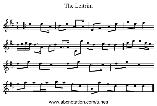 The Leitrim - staff notation