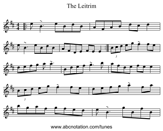 The Leitrim - staff notation