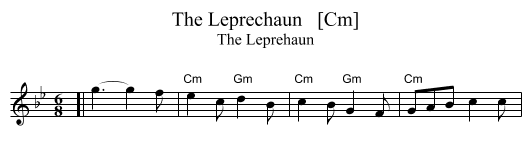 The Leprechaun   [Cm] - staff notation