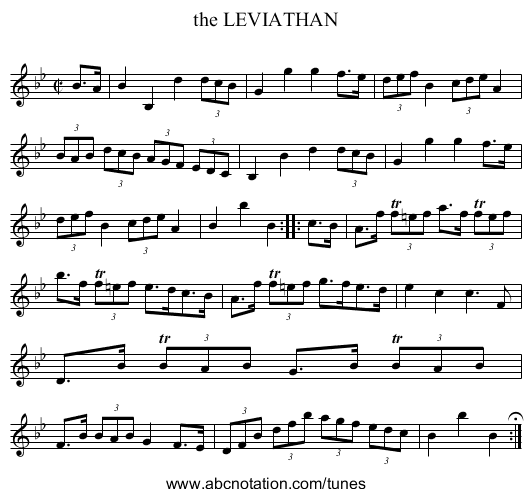 the LEVIATHAN - staff notation