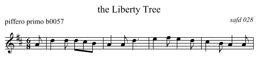 the Liberty Tree - staff notation