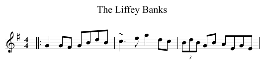 The Liffey Banks - staff notation