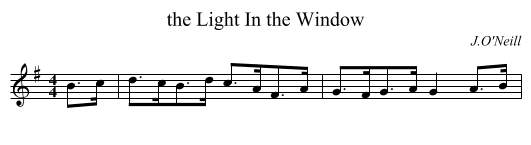 the Light In the Window - staff notation