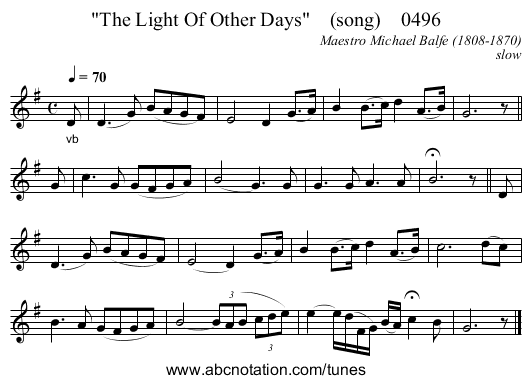 The Light Of Other Days    (song)    0496 - staff notation