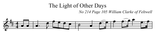 The Light of Other Days - staff notation