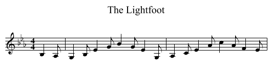 The Lightfoot - staff notation