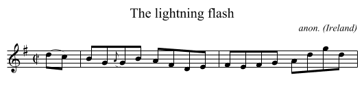 The lightning flash - staff notation