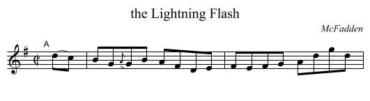 the Lightning Flash - staff notation