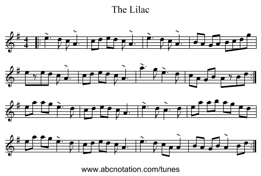 The Lilac - staff notation