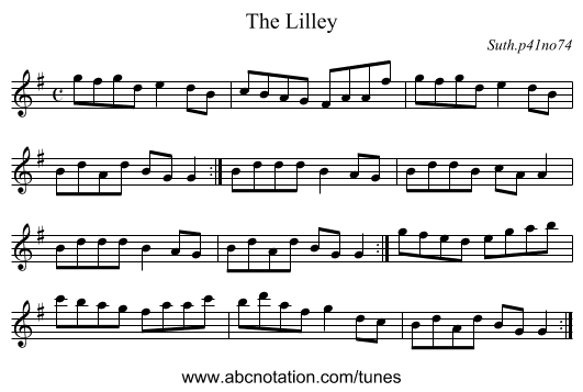 The Lilley - staff notation