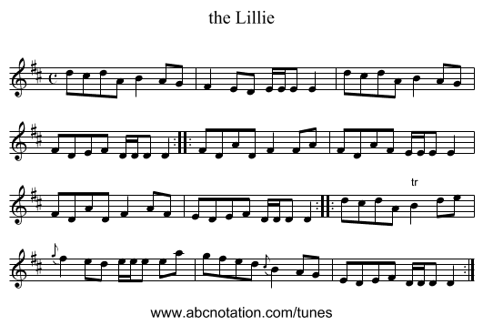 the Lillie - staff notation