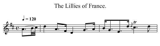 The Lillies of France. - staff notation