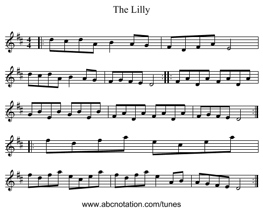 The Lilly - staff notation
