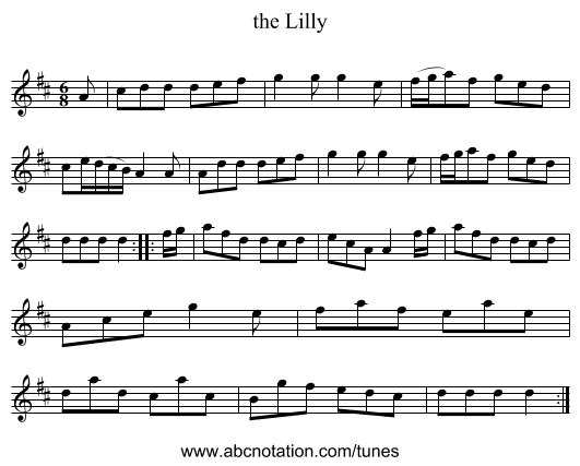 the Lilly - staff notation