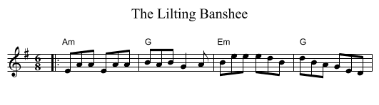 The Lilting Banshee - staff notation