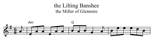 the Lilting Banshee - staff notation