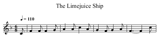 The Limejuice Ship - staff notation