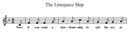 The Limejuice Ship - staff notation