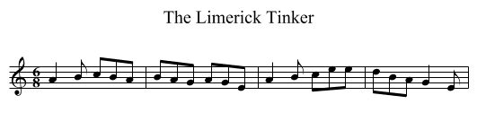 The Limerick Tinker - staff notation