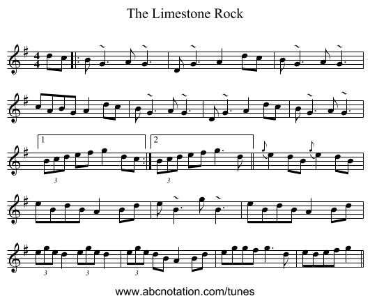 The Limestone Rock - staff notation