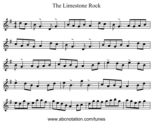 The Limestone Rock - staff notation