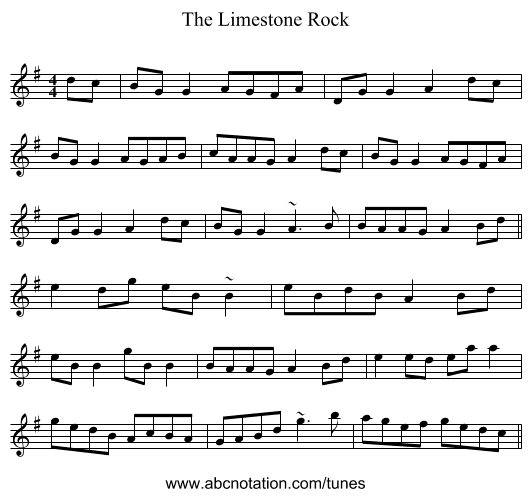 The Limestone Rock - staff notation