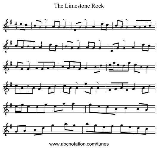 The Limestone Rock - staff notation