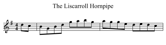 The Liscarroll Hornpipe - staff notation