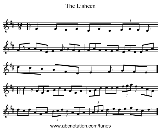 The Lisheen - staff notation