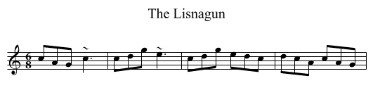 The Lisnagun - staff notation