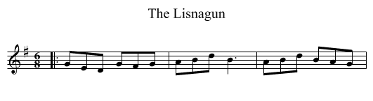 The Lisnagun - staff notation