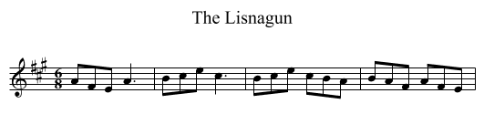 The Lisnagun - staff notation