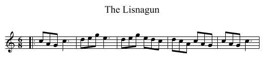 The Lisnagun - staff notation