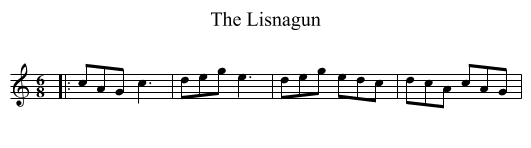 The Lisnagun - staff notation