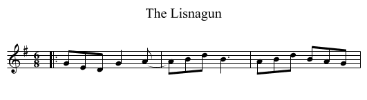 The Lisnagun - staff notation