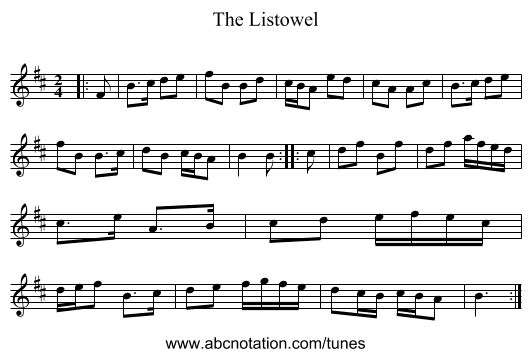 The Listowel - staff notation
