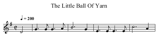 The Little Ball Of Yarn - staff notation