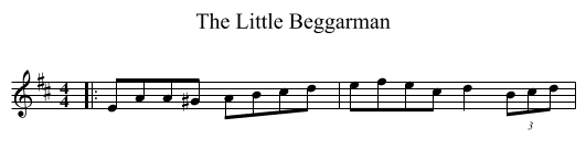The Little Beggarman - staff notation