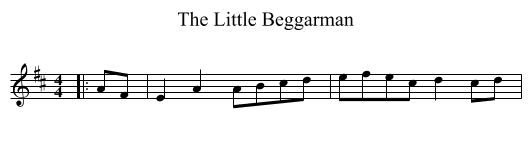 The Little Beggarman - staff notation