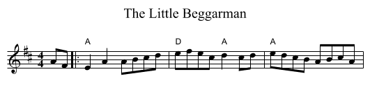 The Little Beggarman - staff notation