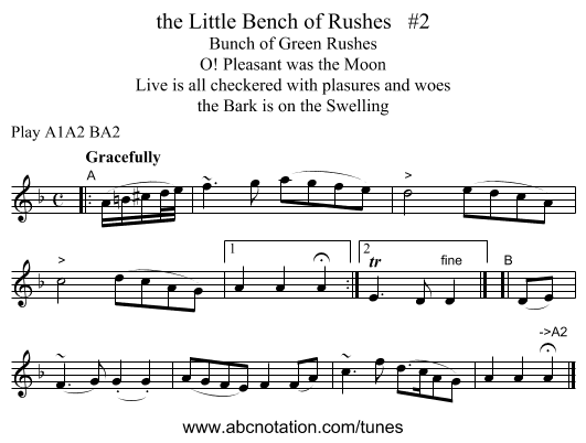 the Little Bench of Rushes #2 - staff notation