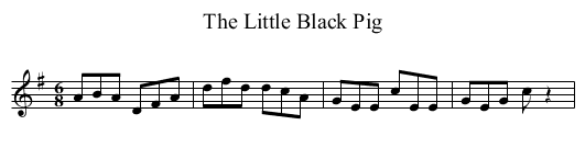 The Little Black Pig - staff notation