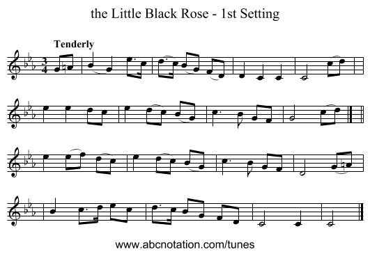 the Little Black Rose - 1st Setting - staff notation