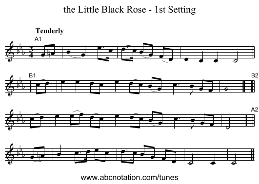 the Little Black Rose - 1st Setting - staff notation