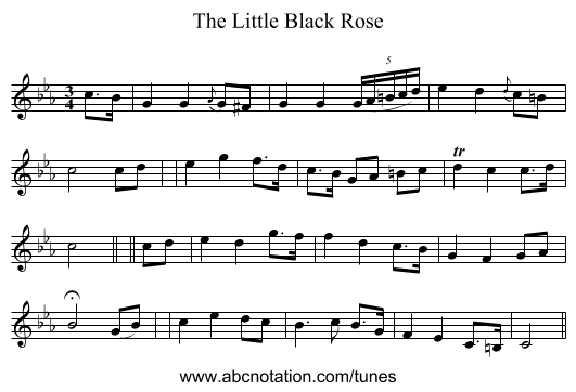 The Little Black Rose - staff notation
