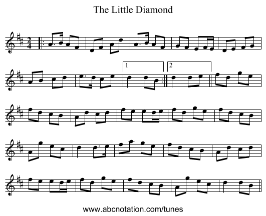 The Little Diamond - staff notation