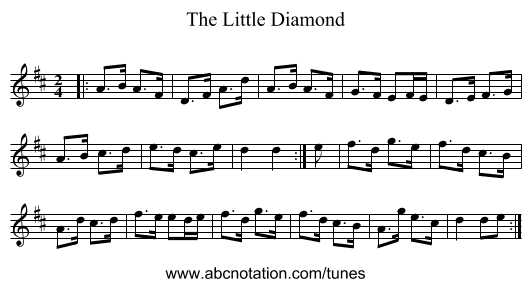 The Little Diamond - staff notation